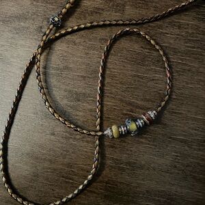 Gold Braided Kangaroo Leather Dog Show Lead